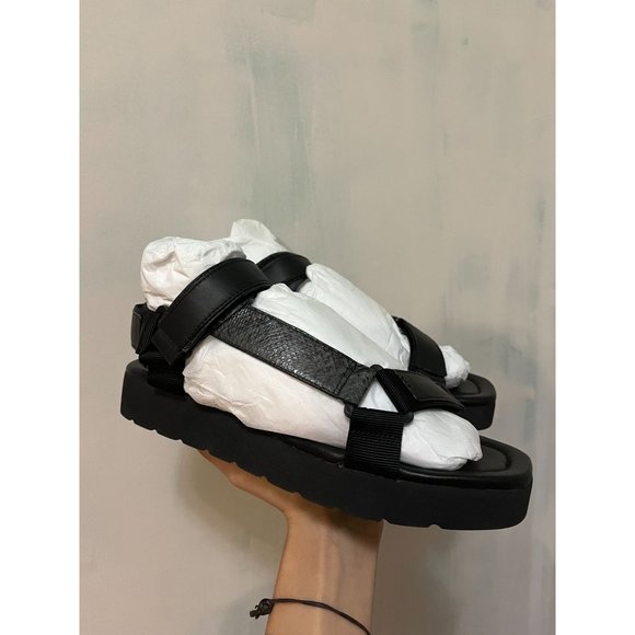 VINCE Sandals, velcro black 10 Luxury comfort - Picture 3 of 11